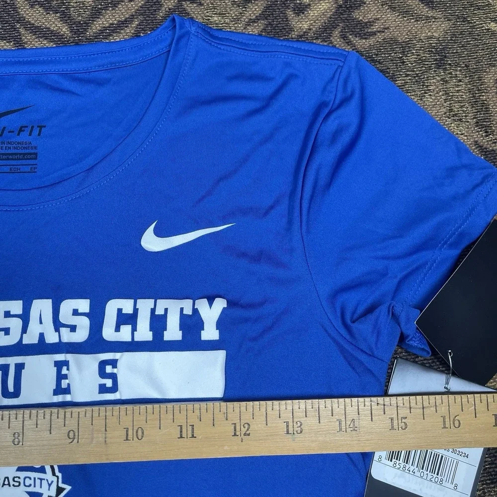 Nike Dri-FIT FC Kansas City Soccer women's Blue t-shirt Size XS New